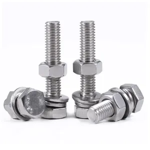 Thép không gỉ SS Carbon nóng thép mạ kẽm HDG dacromet Đen kẽm đồng đồng Nylon Hex hình lục giác Bolt với Nut và washe