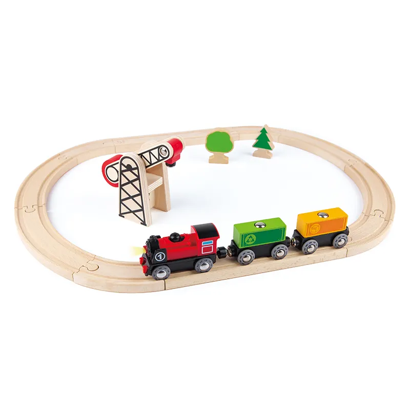 Battery powered engine Toddlers Kids Train Play set Race Tracks with Electric Car for 3 4 5 Years Old Boys and Girls