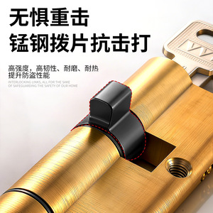 Cilindro de Cerradura de Puerta Antirrobo Extendido de Alta Calidad, de Cobre Dorado y Aluminio, para Puertas de Seguridad - Product Image 5