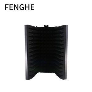 Bouclier d'isolation de support de microphone de cabine vocale à 3 panneaux <span class=keywords><strong>pliable</strong></span> direct d'usine <span class=keywords><strong>avec</strong></span> couvercle en mousse acoustique pour une utilisation en studio - Product Image 4