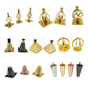 Pieds <span class=keywords><strong>de</strong></span> meubles modernes en fer forgé peints noir et or pour <span class=keywords><strong>cuisine</strong></span>, canapé, lit, chaise, table à manger - Robustes et résistants - Product Image 5