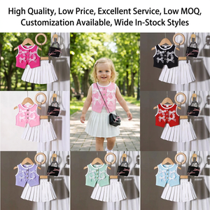 Conjunto de Falda Plisada y Chaleco con Lazo para Niñas, Primavera-Verano 2026, Atuendo Dulce para Niñas Pequeñas, Conjunto Casual de 2 Piezas - Product Image 1