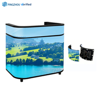 Pantalla LED Flexible P2.5 para Recepción, Pantalla LED para Mostrador de DJ, Recepción en Forma de U con Ruedas para Exposiciones y Bares