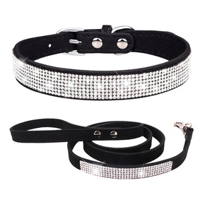 Vente chaude personnalisé mignon éblouissant fabriqué à la main cristal diamant strass daim cuir petit chien chat collier - Product Image 3