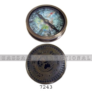 Boussole marine en laiton pour boussole, modèle du zodiaque, artisanat en métal, vente en gros - Product Image 3