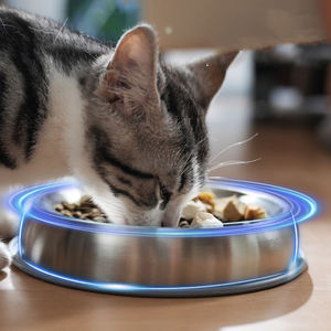 Bols pour animaux de compagnie en acier inoxydable 304 pour chiens de petite et moyenne taille, texture ondulée arrondie, bol pour nourriture et <span class=keywords><strong>eau</strong></span> pour chats et chiens, produits ODM - Product Image 4