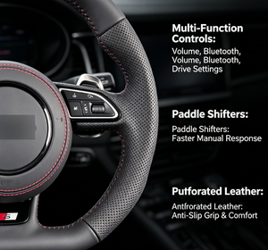 Volante Deportivo de Cuero de Alto Rendimiento Compatible con Audi A3 A4L A5 A6L A8 Q3 Q5 Q7 S5 TT, Componente de Mejora para la Cabina - Product Image 2