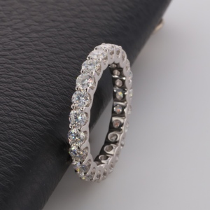 Starsgem Platinum <span class=keywords><strong>18k</strong></span> 14k witgouden moissanite diamanten <span class=keywords><strong>ring</strong></span> met 3mm DEF ronde moissanite - Product Image 2
