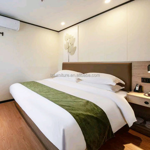 Complete Hotel Bedroom Set Wooden Bed Frame With Nightstands Mattress Desk Chairs Wardrobe And <b>TV</b> <b>Unit</b> For Budget 3 Star Hotels - Product Image 2