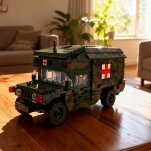 Blocs de construction en plastique en gros OEM, véhicule d'ambulance créatif, jouet d'assemblage, 784 pièces avec portes à ouverture par traction pour enfants - Product Image 3