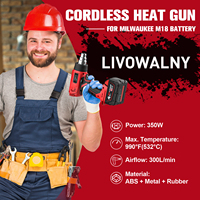 Pistola de Calor Inalámbrica para Obras de Construcción, 18 V, con 5 Boquillas Intercambiables, Temperatura Única, para Soldadura de PVC y Vinilo