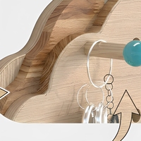 Étagère de rangement murale en bois, organisateur de penderie, taille personnalisée, présentoir pour atelier domestique, forme nuage