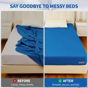 Bed Sheet Holder with Lock Strips Open Corner Heavy Duty <b>Bedsheet</b> Clips with Enhanced Strap No More Loose Sheets - Product Image 5