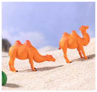 Figur Miniatur Taman Peri 3D, Figur Hewan Plastik PVC Kecil, Figur Unta Animasi, Figur Mini Unta, Mainan Edukasi DIY untuk Anak