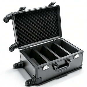 Caja de Almacenamiento y Exhibición con Ruedas para Tarjetas Coleccionables Deportivas Graduadas de 18 Pulgadas y 4 Ranuras, de Aluminio, para Ferias Comerciales - Product Image 4