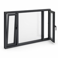 Ventana Antirhuracanes de Aluminio con Certificación NFRC, Apertura Oscilobatiente, Microventilación, Doble Acristalamiento, Eficiencia Energética, Aprobada por Miami-Dade