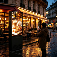 Kiosque numérique LCD double face ultra fin de 32 pouces pour extérieur, étanche IP66, 2500 nits, pour rue et route