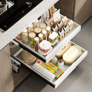 2-Tier Adjustable Cabinet Drawer Kitchen Bathroom Metal Under Sink Storage Organizer Expandable Pull Out <b>Sliding</b> Rack - Product Image 2