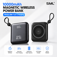 Power Bank Magnetik Nirkabel 10000mAh PD22.5W Pengisian Cepat Charger Mini Portabel Kompak Layar LED Baterai Lithium Polymer