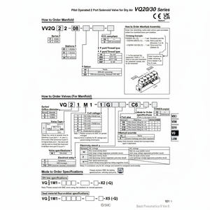 Colector de neumáticos SMC Pneumatics, piezas neumáticas de VV2Q22-02-DO - Product Image 1