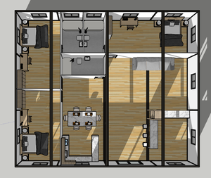 Chất lượng cao Mỹ prefab nhà mở rộng nhà <span class=keywords><strong>20ft</strong></span> <span class=keywords><strong>container</strong></span> với 3 phòng ngủ và phòng tắm - Product Image 3