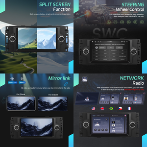 Podofo pour Jeep Chrysler 300C Dodge RAM 6.2 ''Android autoradio autoradio 6 + 128G/4 + 64G sans fil Carplay/Android Auto GPS/WiFi - Product Image 3