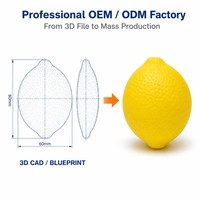 Jouet anti-stress personnalisé en forme de citron, balle à presser en TPR, OEM ODM, jouet sensoriel pour soulager le stress