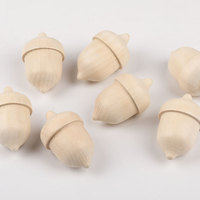 Ornements de Noël en forme de gland, artisanat DIY PAFU, glands en bois non finis, poupée en bois