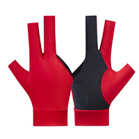 Sarung Tangan Snooker dan Biliard Tiyon Model 008 Open Three Finger, Tahan Lama, Bahan Polyester Bernapas, Unisex, untuk Pemain Biliard