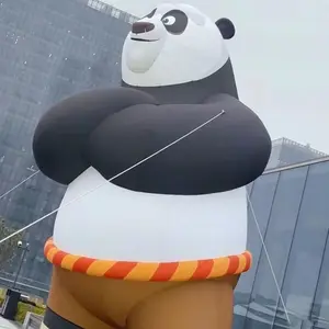 Açık olay reklam şişme için dev dekorasyon Kung Fu Panda şişme maskot karikatür