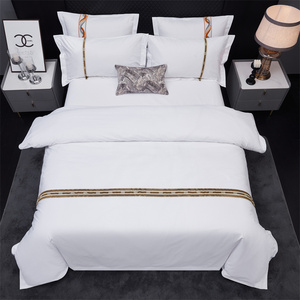 Hoteles con clasificación de estrellas, hoteles con ropa de <span class=keywords><strong>cama</strong></span> de <span class=keywords><strong>lino</strong></span>, alojamientos familiares, fundas de edredón de tela tejida bordada, sábanas, ropa de <span class=keywords><strong>cama</strong></span>, juegos de cuatro piezas - Product Image 4