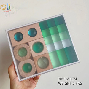 Yeni tasarım akrilik kristal gökkuşağı yapı taşları yüksek geçirgenliği üç boyutlu kare blok inşaat öğretim oyuncak - Product Image 6