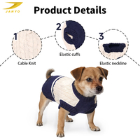 Pull pour chien à col roulé personnalisé en usine, motif color block rayé, vêtements tricotés pour animaux, tenue d'hiver douce et chaude pour chien, idéal pour le quotidien