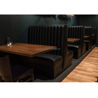 Banquette de restaurant moderne en vinyle à 12 canaux avec panneau de style bois pour hôtels et gymnases