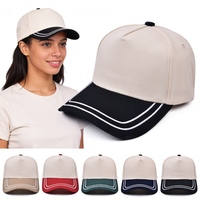Casquette de baseball réglable bicolore avec logo brodé personnalisé, casquette 5 panneaux en forme de A, fabricant de casquettes en coton pour le sport et la course, Gorras