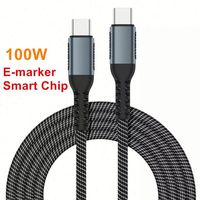 Kabel USB C ke C Smart Data Line Pengisian Cepat USB4 PD Sinkronisasi Pengisian Daya 480Mbps