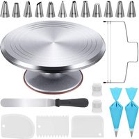Ensemble de 35 pièces en alliage d'aluminium pour décoration de gâteaux, douilles à pâtisserie, spatule à crème