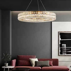 Gran oferta, candelabro decorativo moderno, colgantes para habitación, anillo redondo de cristal de lujo, luz colgante LED - Product Image 1