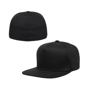Casquettes de baseball structurées à 5 panneaux, à visière plate, personnalisables, unies, vierges, ajustées, extensibles, pour le hip-hop, les voyages en plein air - Product Image 1