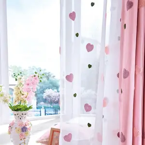 커튼 어린이 침실 절묘한 귀여운 Cutains 커튼 아기 소녀 거실 핑크 자카드 커튼