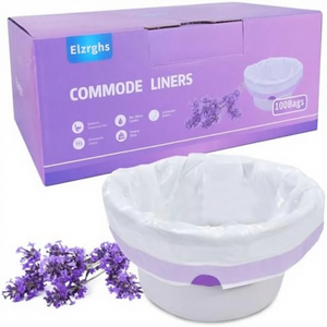 Alas Toilet Portabel untuk Samping Tempat Tidur, 20 Lembar, Beraroma Lavender, Cetak Gravure, Sekali Pakai, Pelapis Kursi Toilet, Perawatan Pribadi, LDPE - Product Image 1
