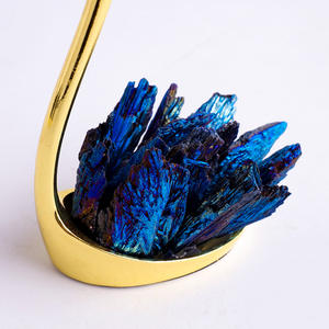 Adorno de Plumas de Cisne con <span class=keywords><strong>Turmalina</strong></span> <span class=keywords><strong>Negra</strong></span> y Azul Aura, Hecho a Mano con Cristales Naturales Curativos, Venta Directa de Fábrica - Product Image 6