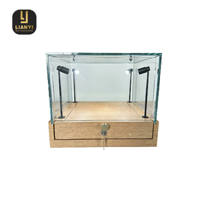 Vitrine en verre sans cadre avec éclairage LED et supports structurels presque invisibles créant un effet flottant pour les boutiques - Product Image 6