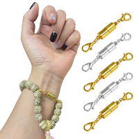 Fermoirs magnétiques en alliage or et argent pour colliers et bracelets, fermoirs à ressort, connecteurs mousquetons