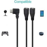 Fabrication en usine 0.4m Micro USB mâle à 2 femelles convertisseur USB câble de charge de données 3m de longueur de câble pour une utilisation mobile