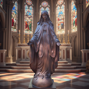 Sculpture de figurine en bronze de la Vierge Marie grandeur nature, décorative pour <span class=keywords><strong>le</strong></span> jardin, en métal, pour l'extérieur - Product Image 1