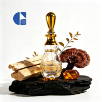 Flacon de parfum arabe du Moyen-Orient rechargeable 200 ml, bouteille d'huile de parfum personnalisée dorée, flacon à long col 200 ml
