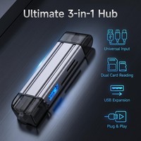 Lecteur de cartes multifonction 6 en 1 USB 3.0/Micro/TYPE-C OTG, lecteur de carte mémoire U Disk Tf/Sd pour adaptateur téléphone ordinateur portable