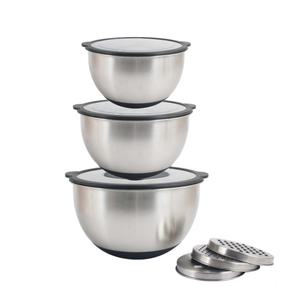 Juego de cuencos para mezclar de acero inoxidable de 4 piezas con ralladores - Product Image 2