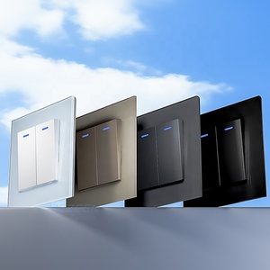 Châu Âu điện Glass Bảng điều chỉnh tường chuyển đổi với LED chỉ số 250V 10A 1 Gang 1 cách 2 cách chuyển đổi ánh sáng - Product Image 6